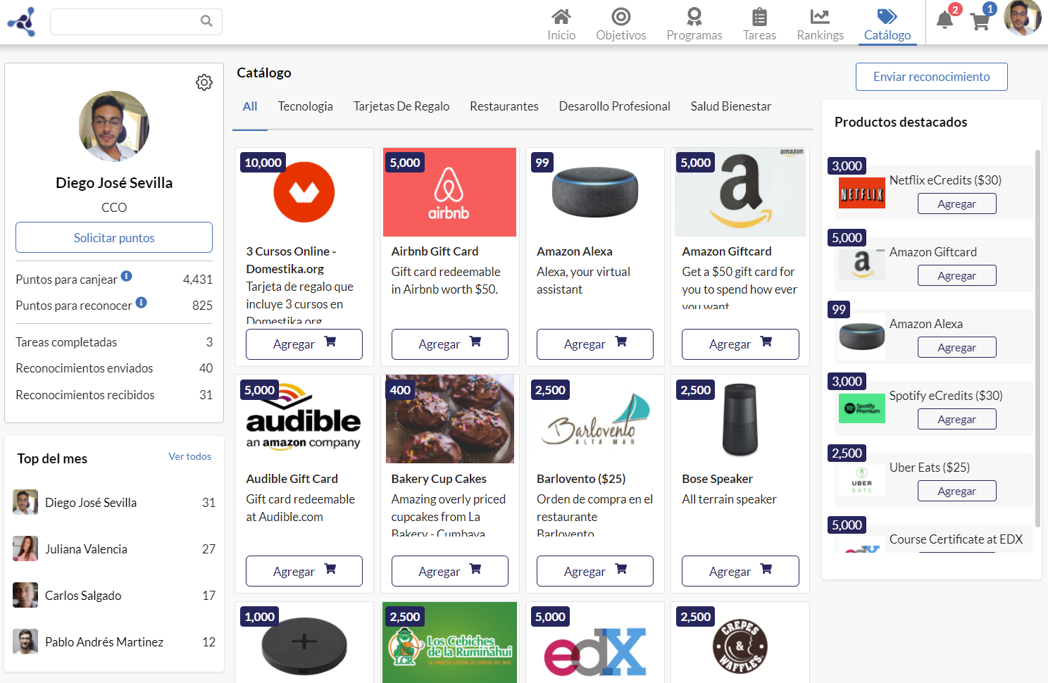 Motivy Software - Catálogo de beneficios personalizable
