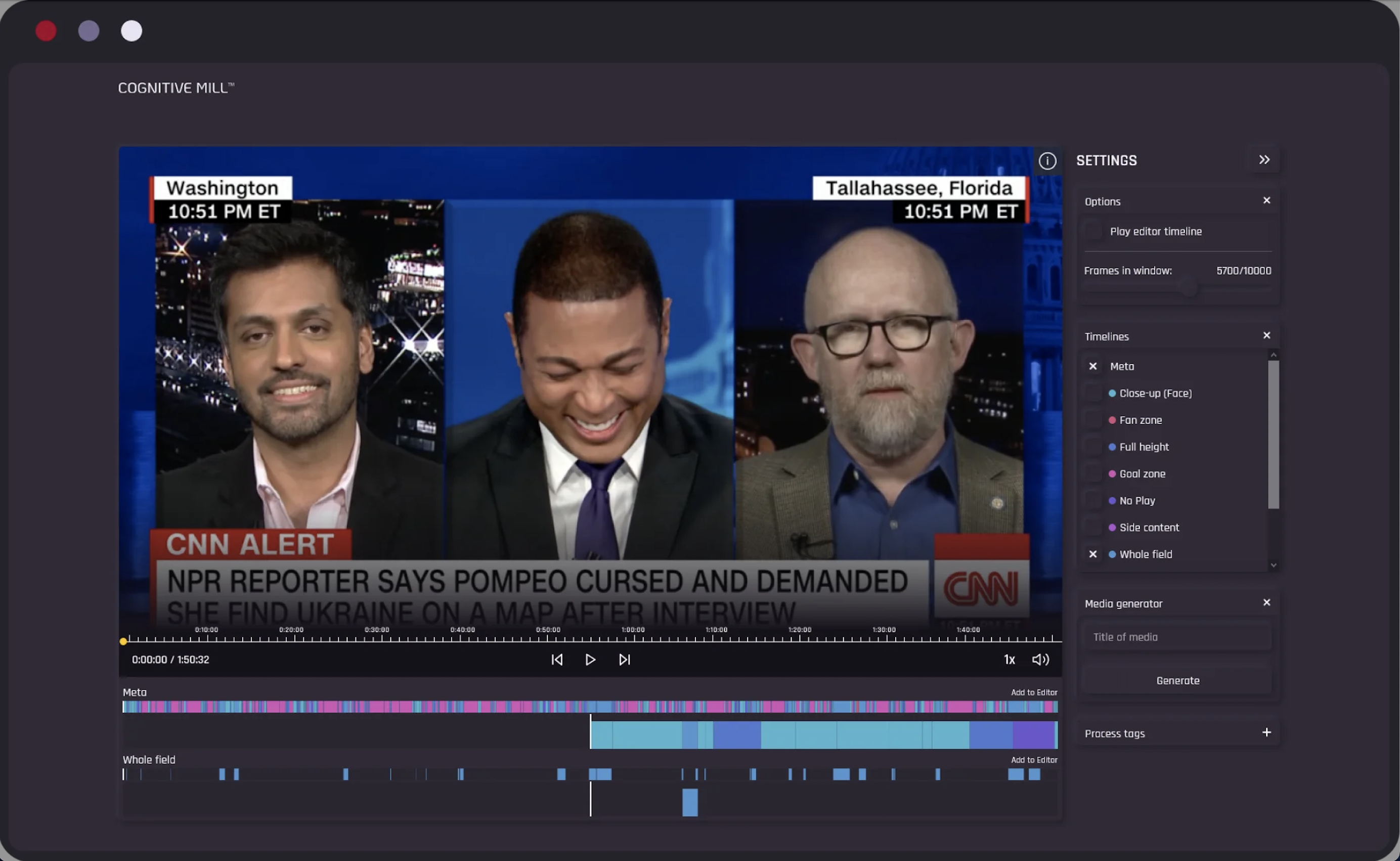 Cognitive Mill screenshot: Cognitive Mill settings