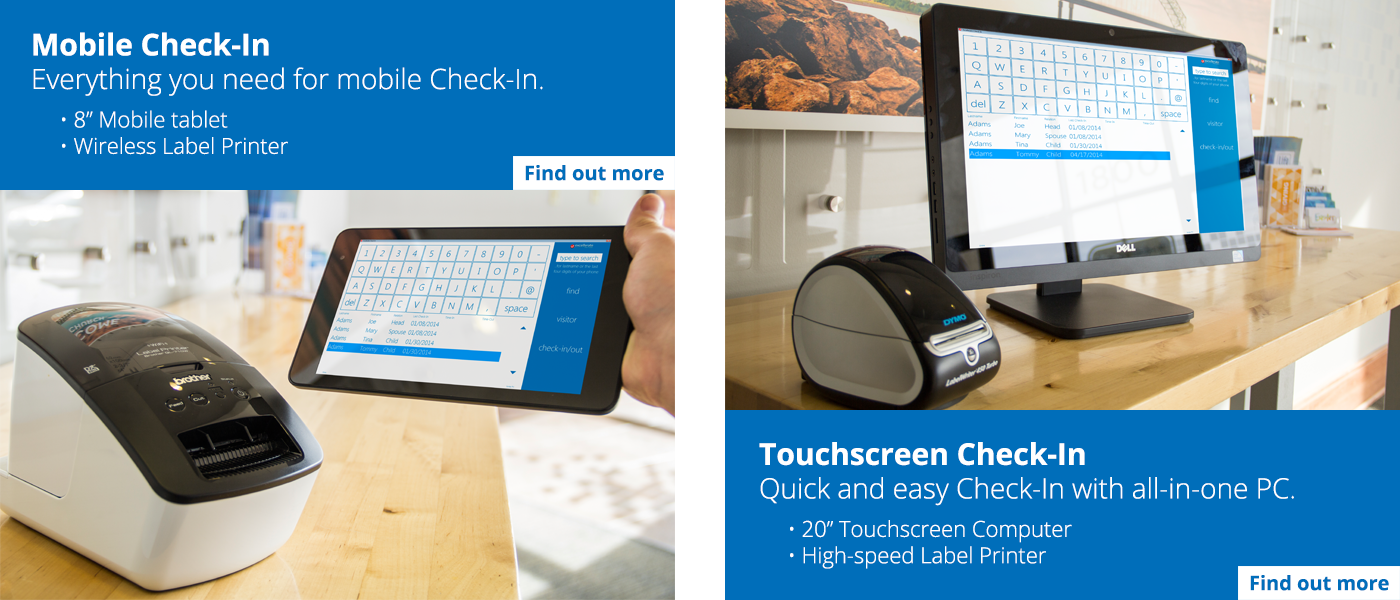 Check-in system works with Excellerate or stand-alone