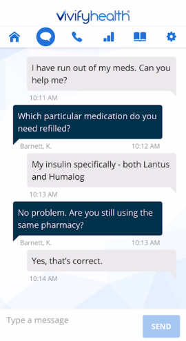 Vivify Health instant messaging