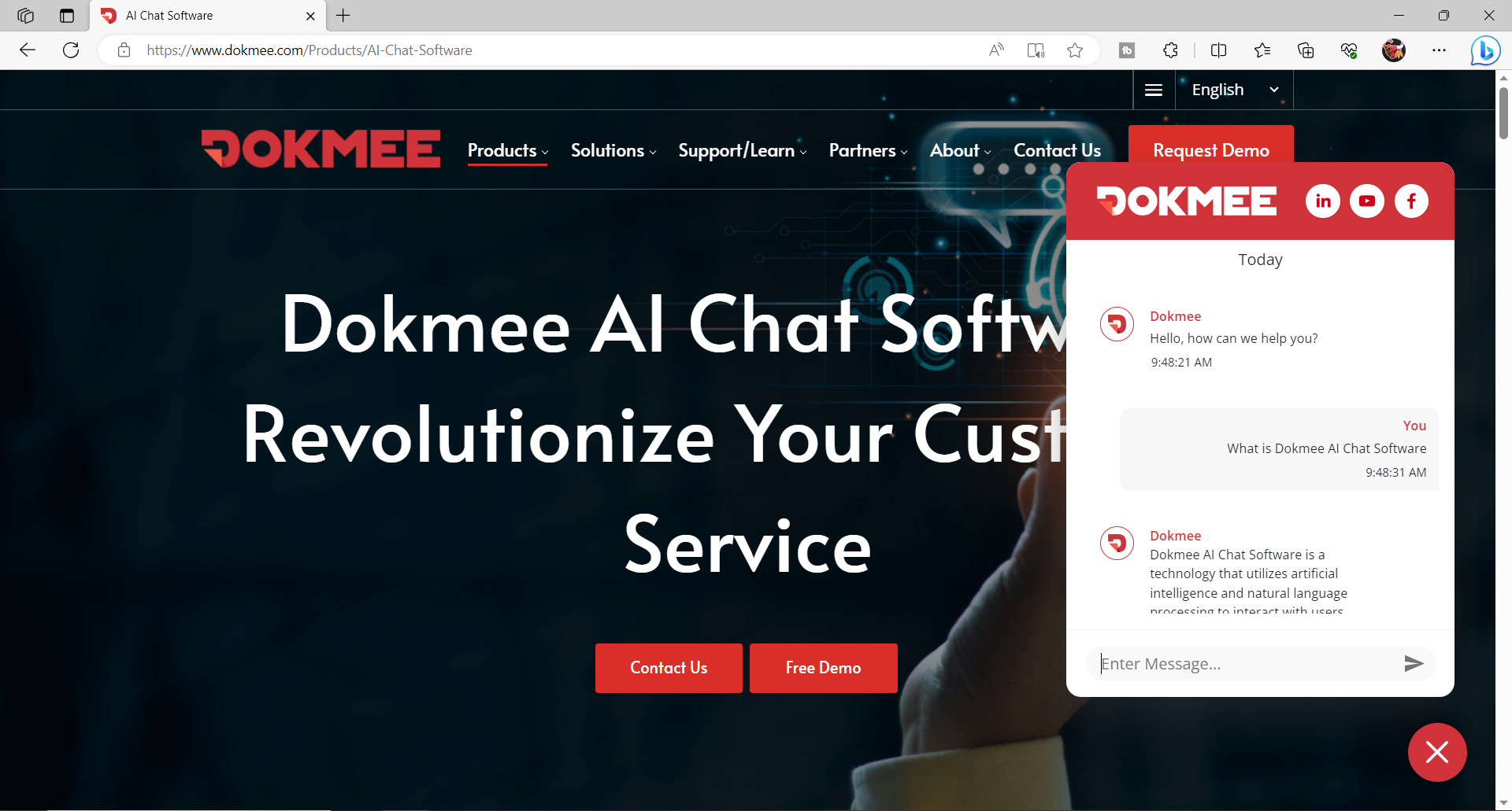 Dokmee AI Chat Software - Live In Action