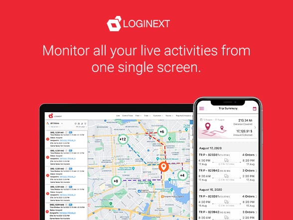 LogiNext Mile Software - Extremely helpful live screen to know your order/driver/trip live status. Auto assign all your unassigned orders to the delivery riders from the live screen with one single click.