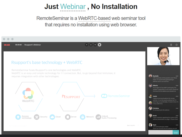 RemoteSeminar screenshot: Webinar feature