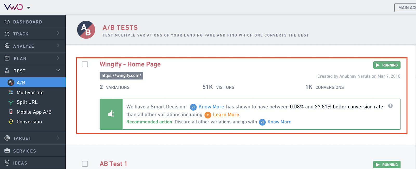 VWO Engage Software - VWO Engage A/B testing