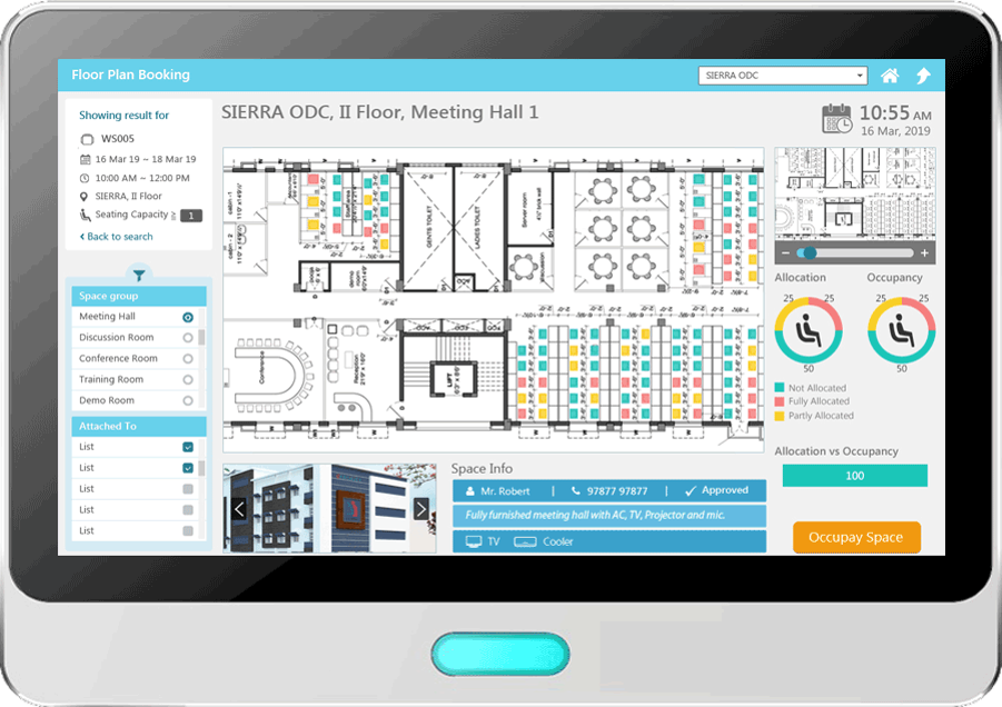 eFACiLiTY Space Management System Software - Visual Booking