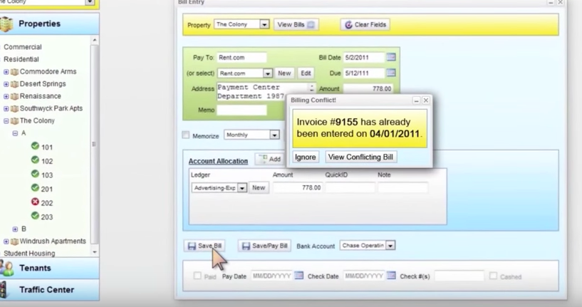 Total Management Software - Avoid duplicate invoices