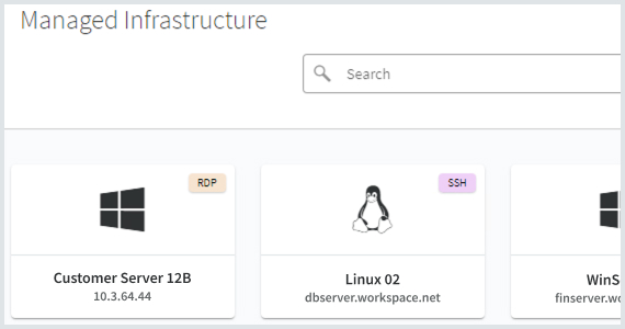 Identity Manager screenshot: Identity Manager managed infrastructure