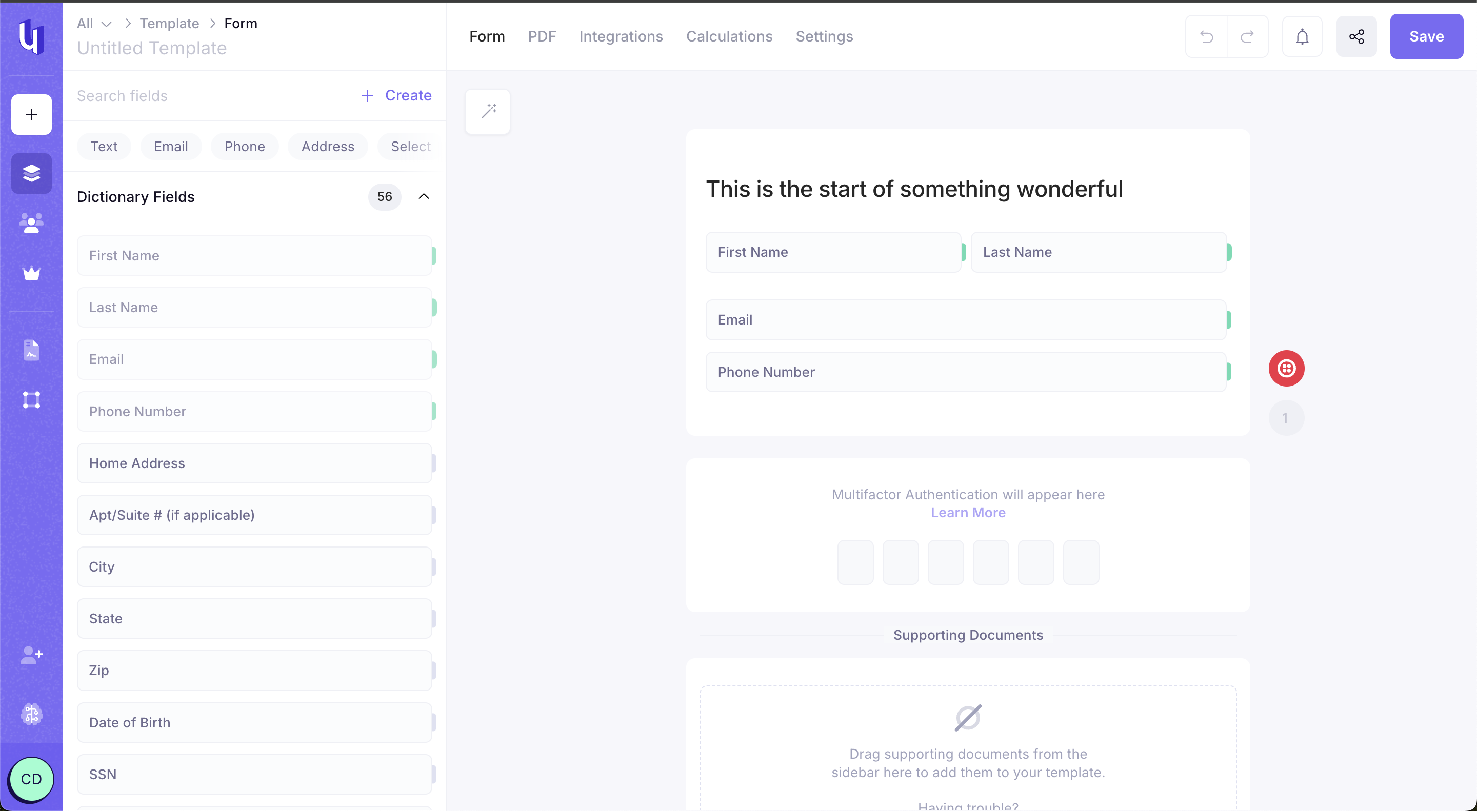 Under screenshot: Easy-to-use form builder that includes the ability to collect e-signatures and mapping all data onto a PDF