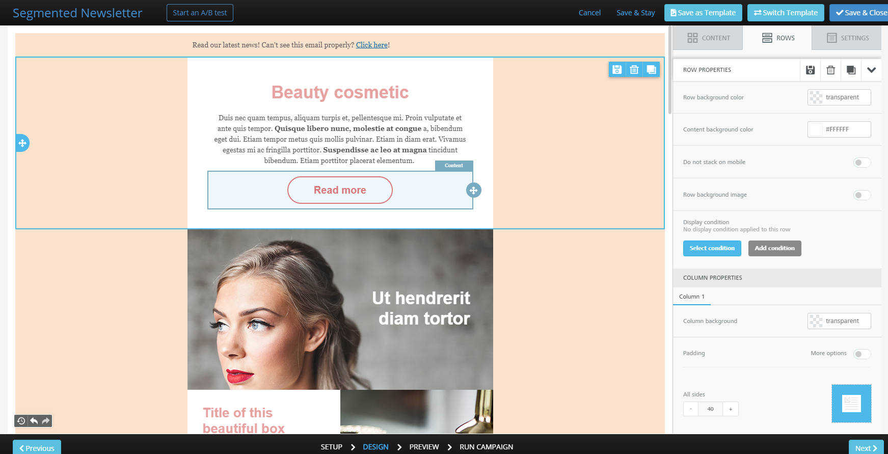Template editor