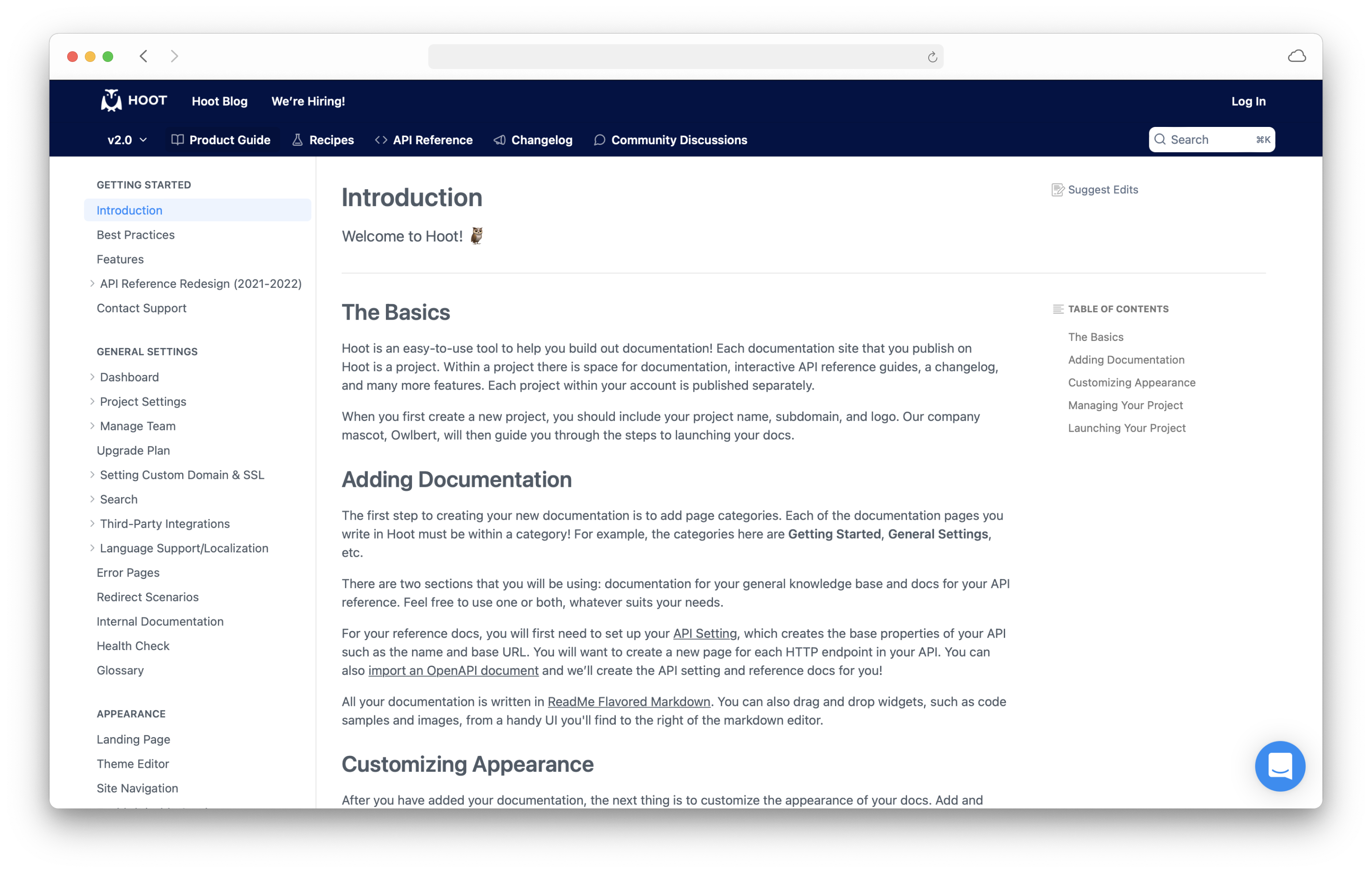 Developer Guides: Explain important concepts to help developers get started and understand what's possible with your API. Native search, rich content embeds, and easy navigation make ReadMe the top choice for user experience.