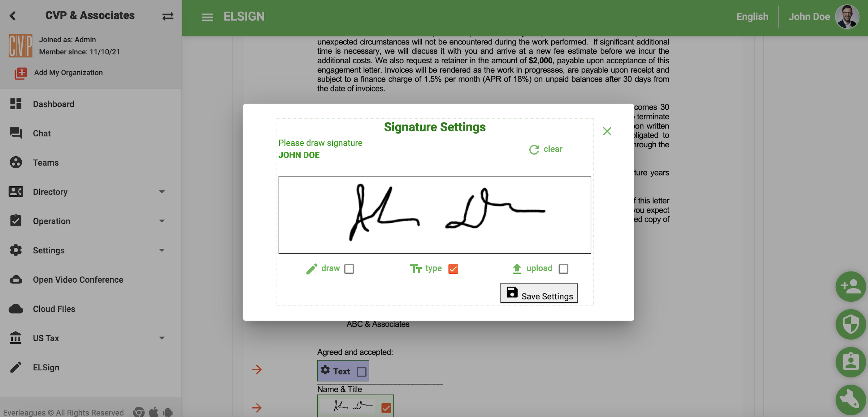 Use the ELSign tool to send and sign documents electronically. Users can even send documents to guests to sign before they are invited to the EverLeagues platform. All signed documents come with a digital record and also a certificate.