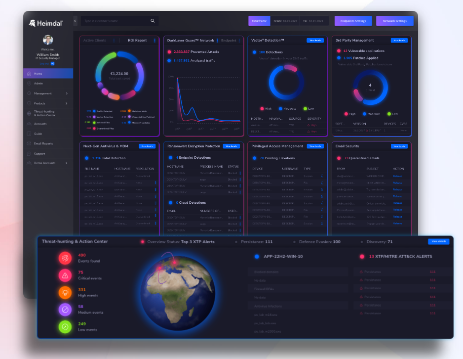 Heimdal Endpoint Detection and Response (EDR) screenshot
