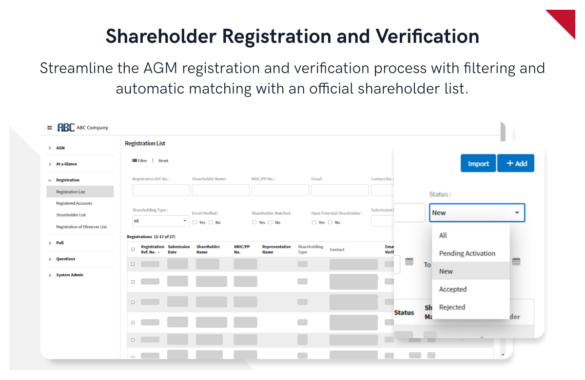 Shareholder Registration and Verification
