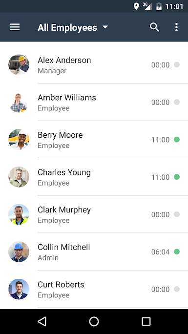 All employees can be tracked from one screen with their hours clearly logged in real time