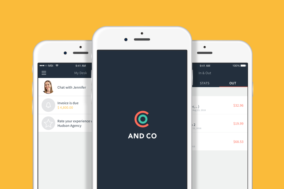 The companion AND CO mobile app is available for iOS and Android devices