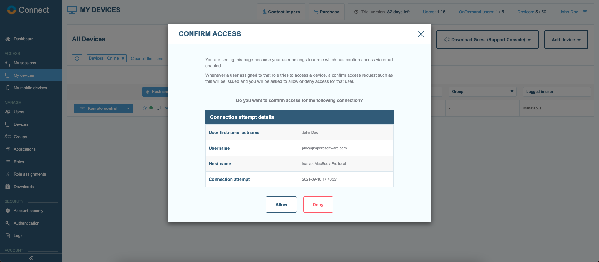 Impero Connect screenshot