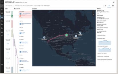 Oracle Blockchain screenshot: Oracle Blockchain asset tracking