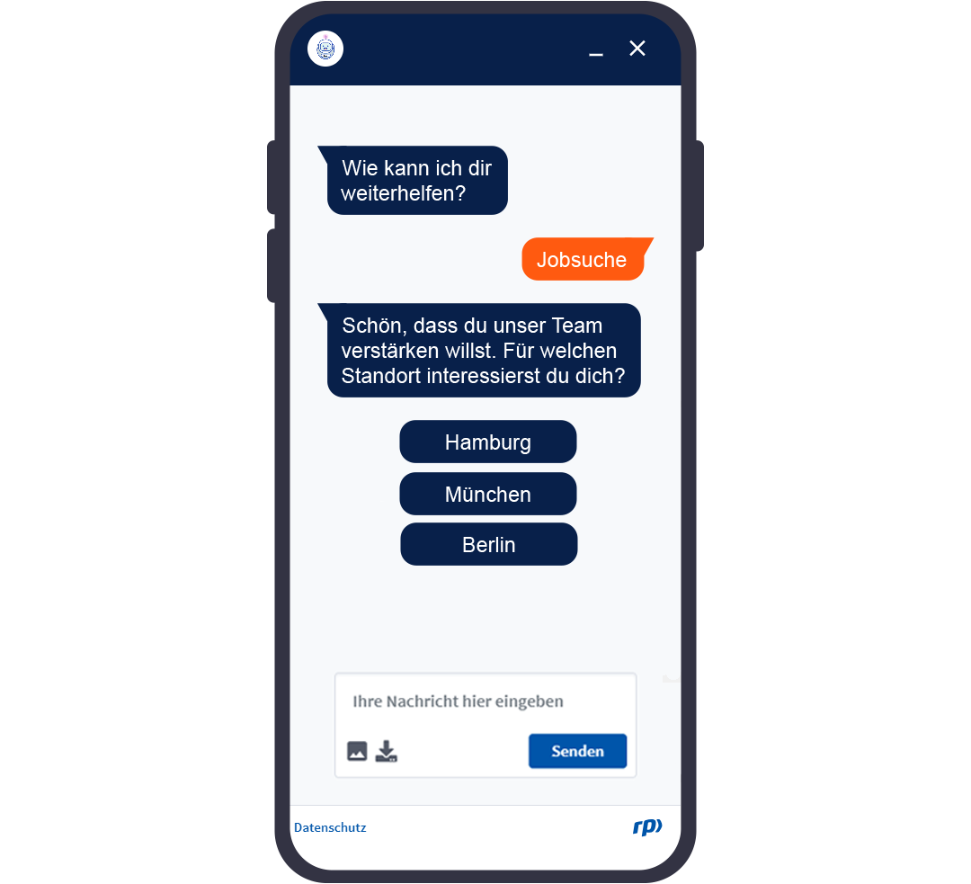 Chatbot mobile interface