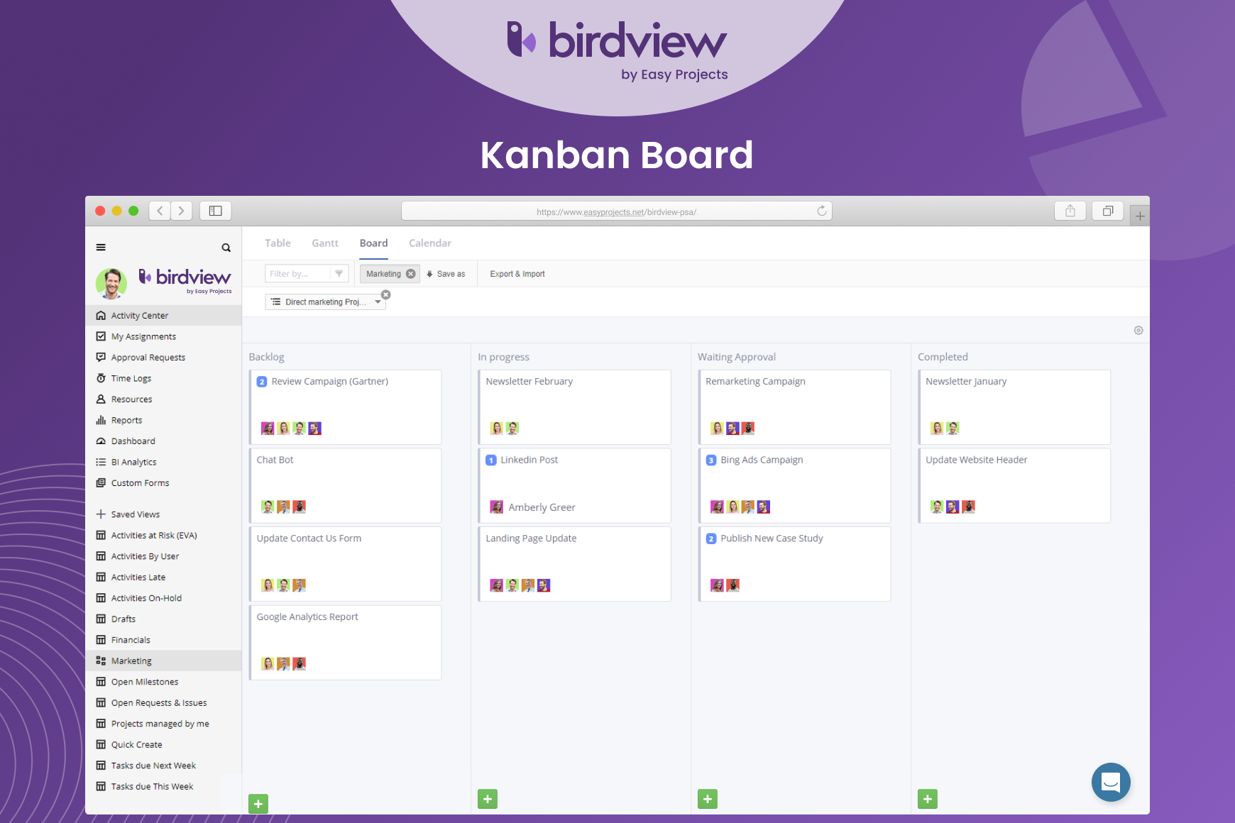 Birdview PSA - Kanban Dashboard