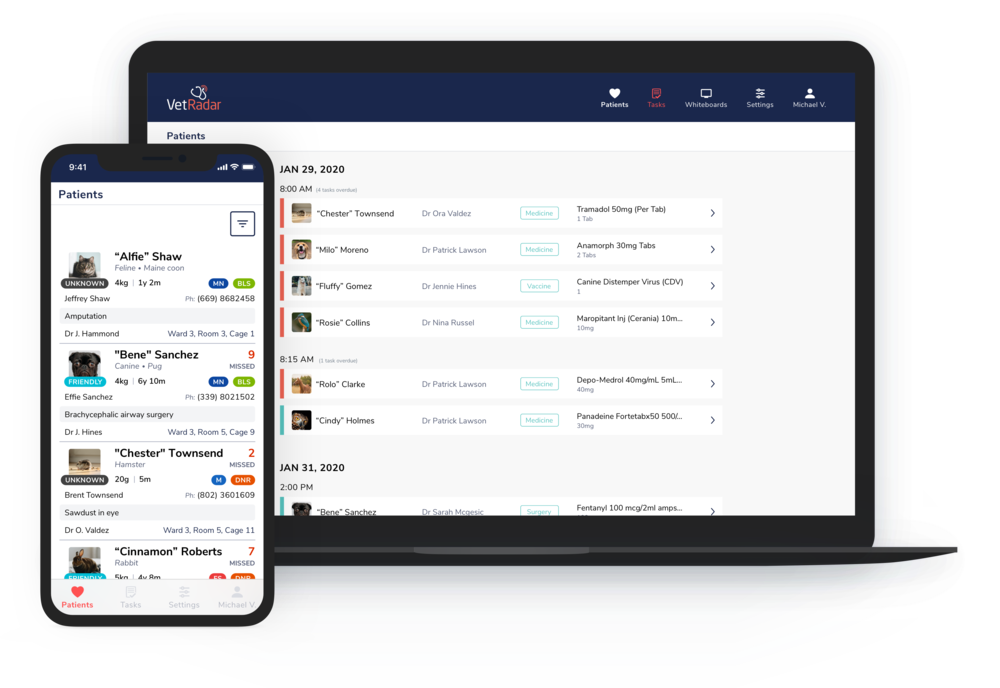 Vet Radar screenshot: Vet Radar's electronic whiteboard seamlessly integrates with ezyVet, eliminating double entry and providing a smooth user experience. The ease of capturing all charges through Vet Radar is a game-changer for business performance.