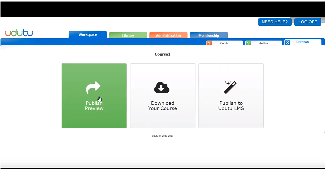 Preview course content before publishing