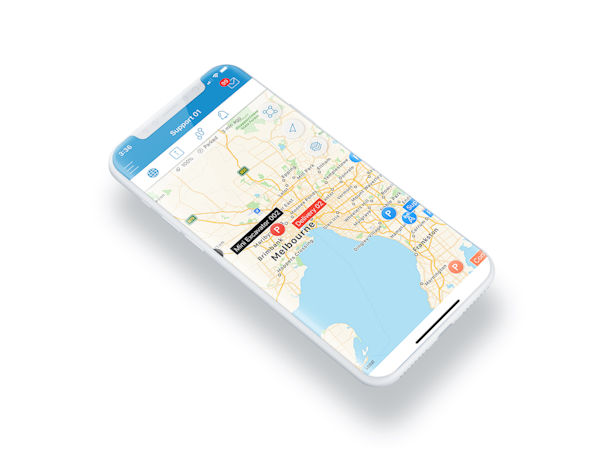 ConnectTrak screenshot: Our GPS-enabled fleet management system gives users a visual display of asset location, distance traveled & more at your fingertips. Or log in & track your assets, choose to receive SMS alerts for chosen events and stay in control of your operations.