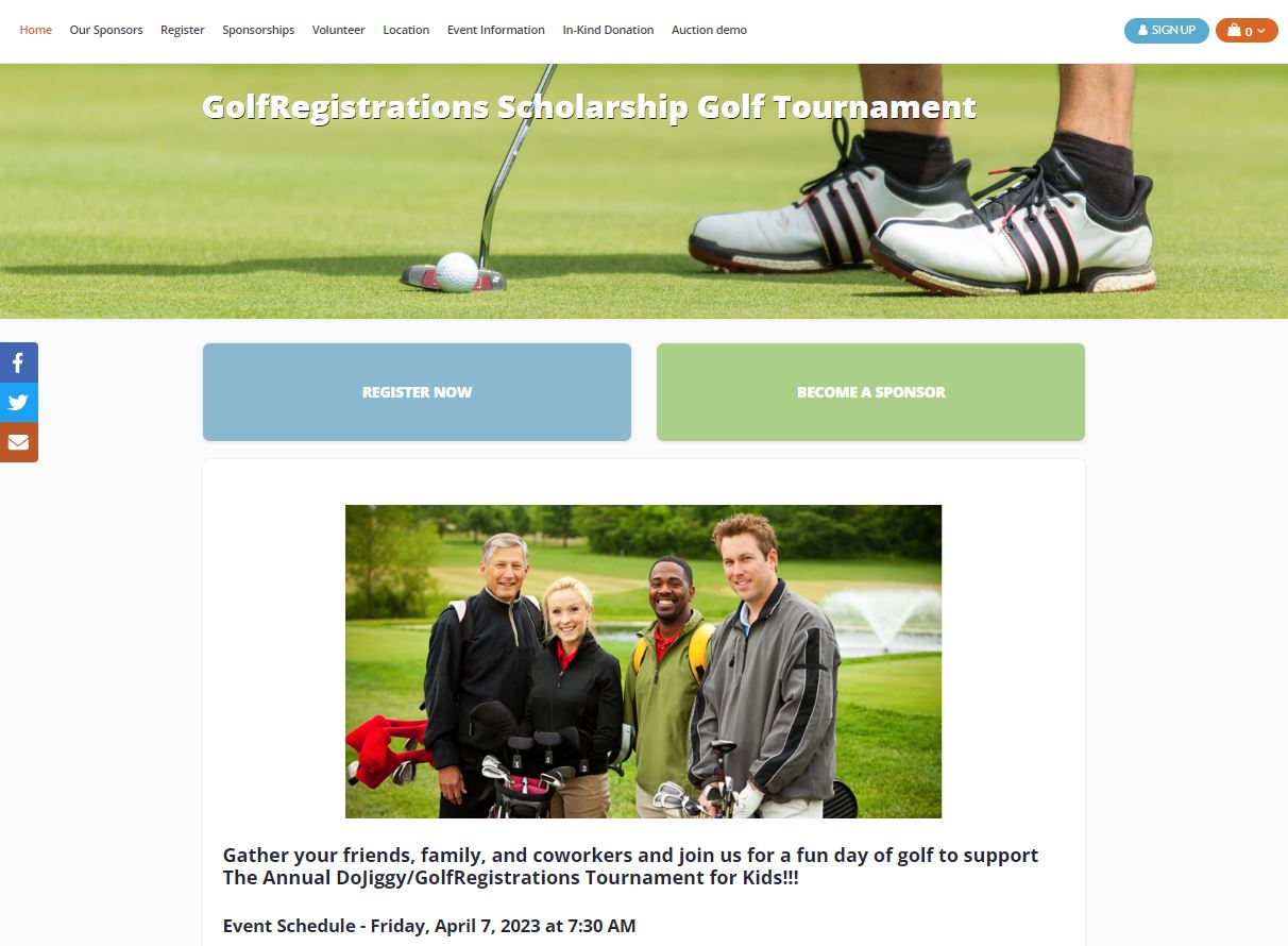 Customizable Golf Tournament Websites