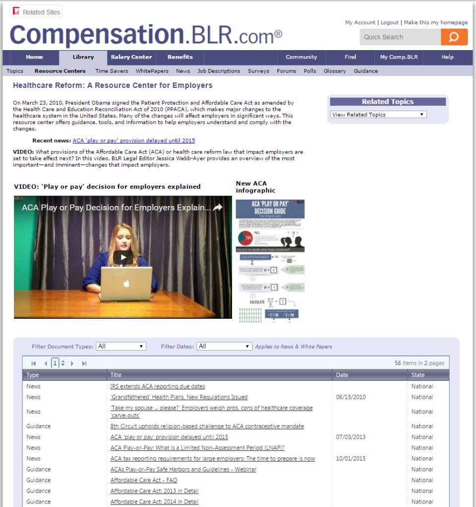 Compensation.BLR.com library