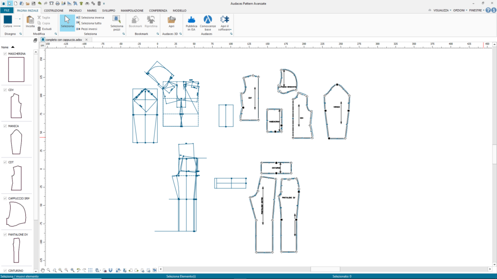 Audaces 360 Software - Audaces Pattern and Audaces Marker - CAD system for creation of patterns from scratch, modifying what digitalized and automatic grading + software for automatic/semi-automatic/manual nesting (marker making).