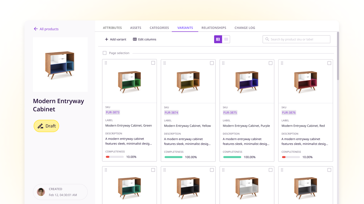 Plytix Software - Managing your product variations has never been easier. Just link your variants with your parent products and set up attribute inheritance to sync any desired information from parent to your variant products.