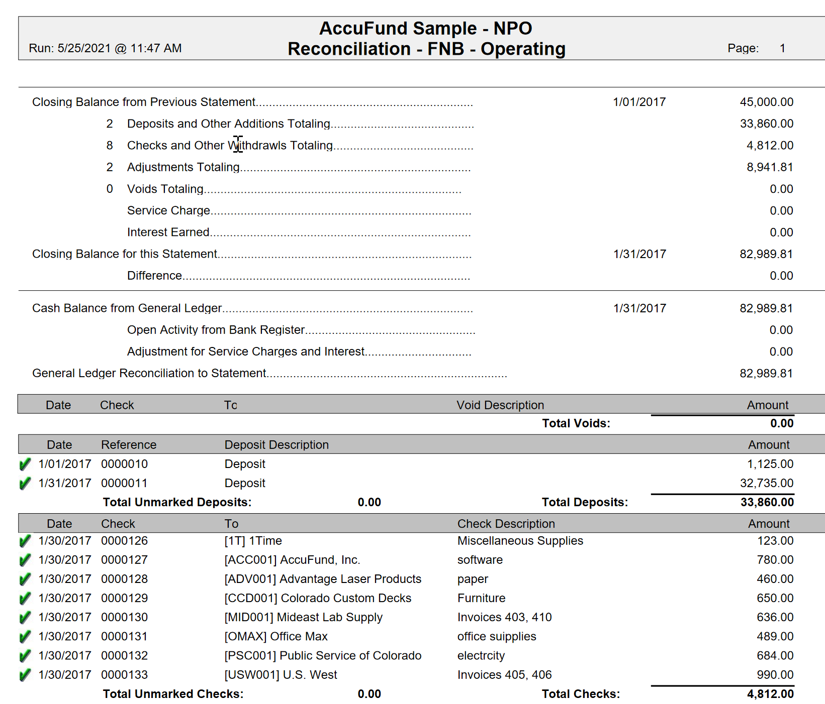 Cash Receipts - AccuFund