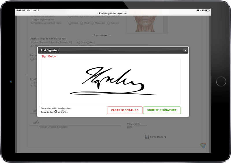 Capture signatures electronically.
