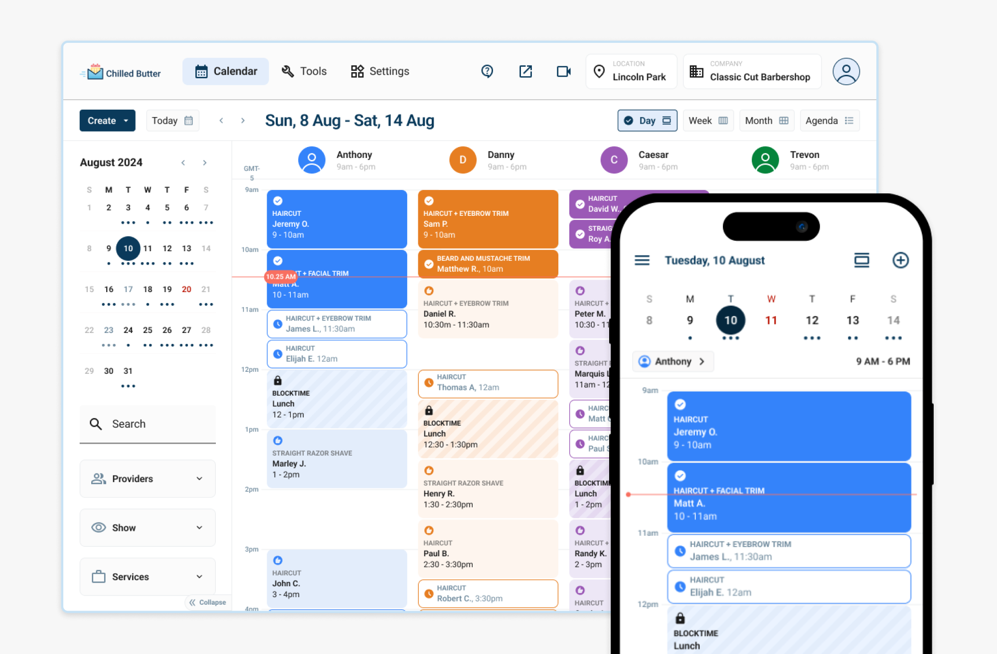 Chilled Butter screenshot: Smart calendar on desktop and mobile