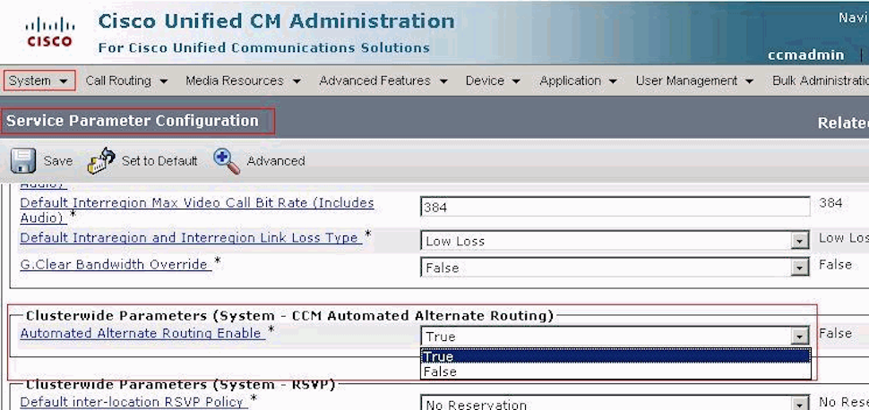 Cisco Unified Communications Manager Software - Cisco Unified Communications Manager service parameter configuration