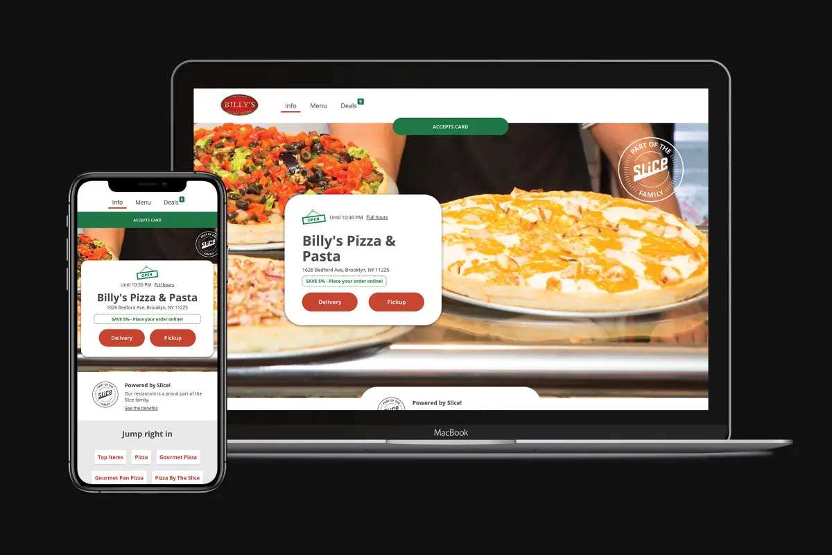 Get a free (optional) website when you sign-up for Slice