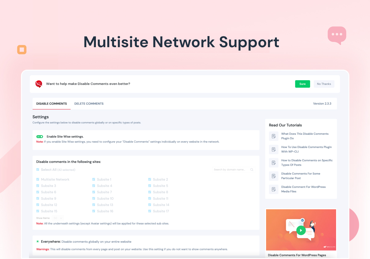 Multisite Network Support