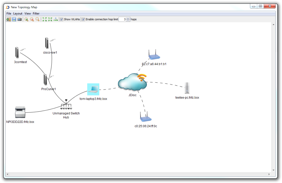 difference between lansweeper and network topology mapper