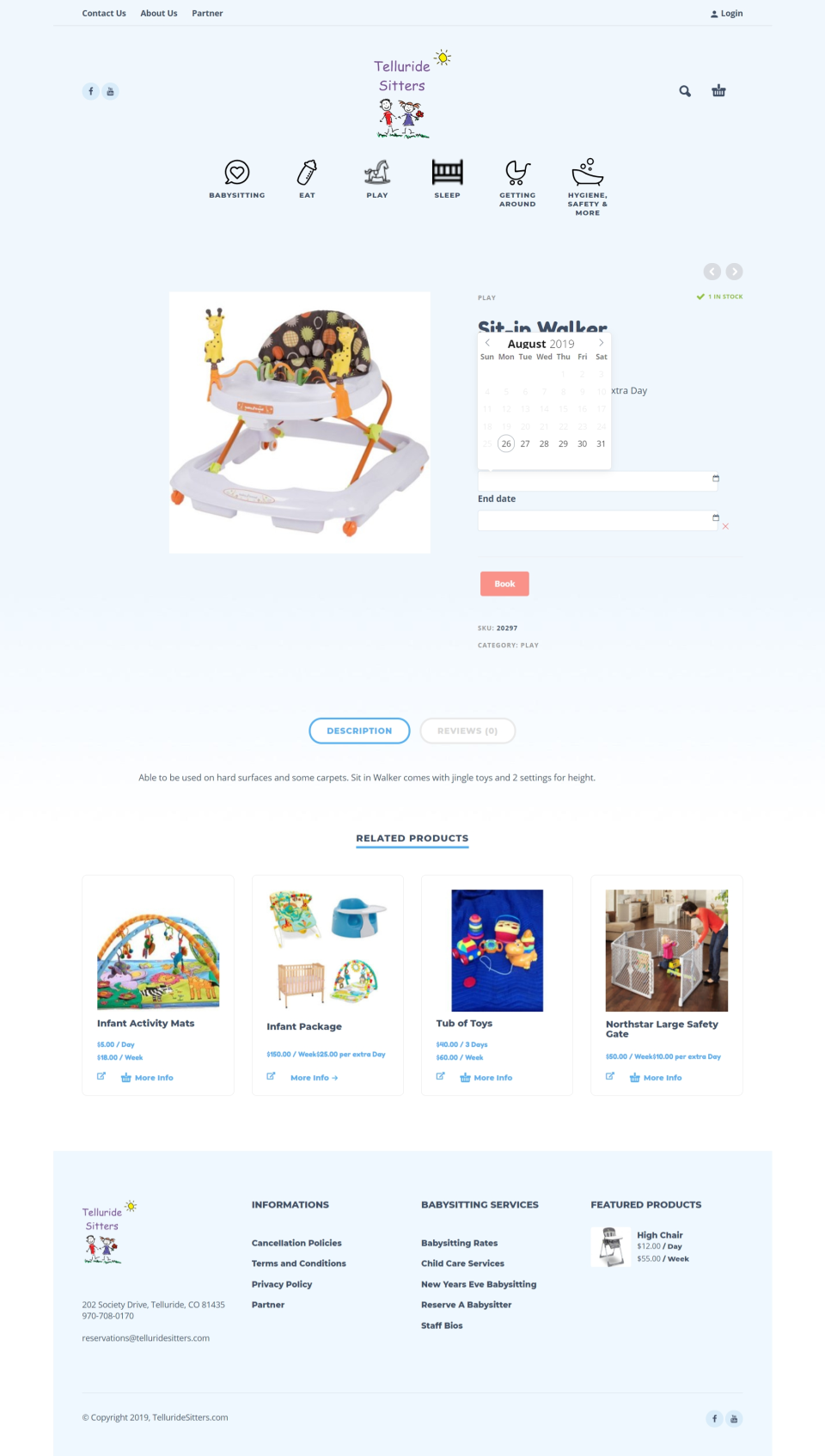 Reservety Software - Reservety calendar booking page