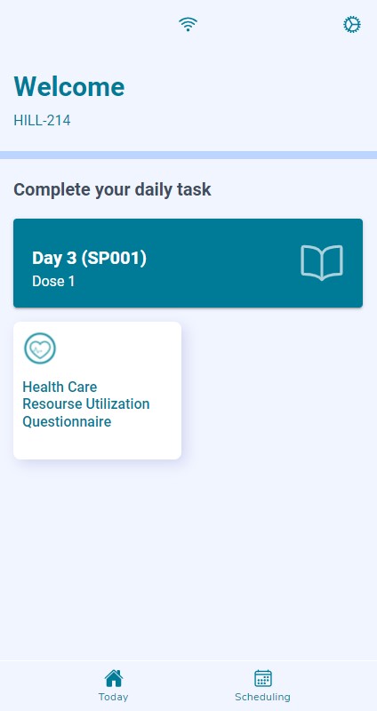 TrialPal screenshot: Home eDiary