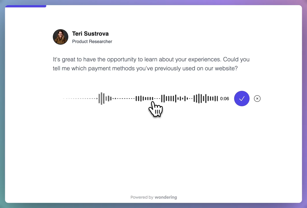 Wondering Software - Interview customers with AI. Scale your research.