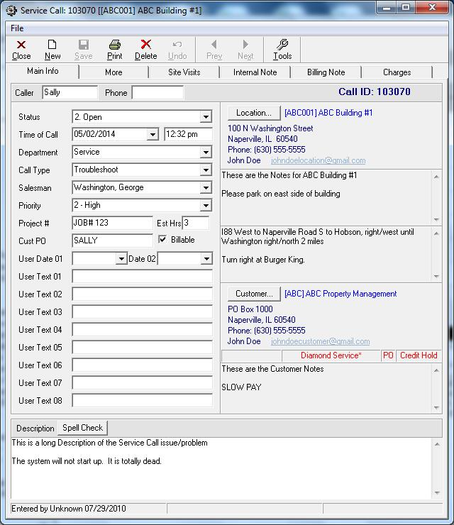 Customize the data field labels for your service call records.