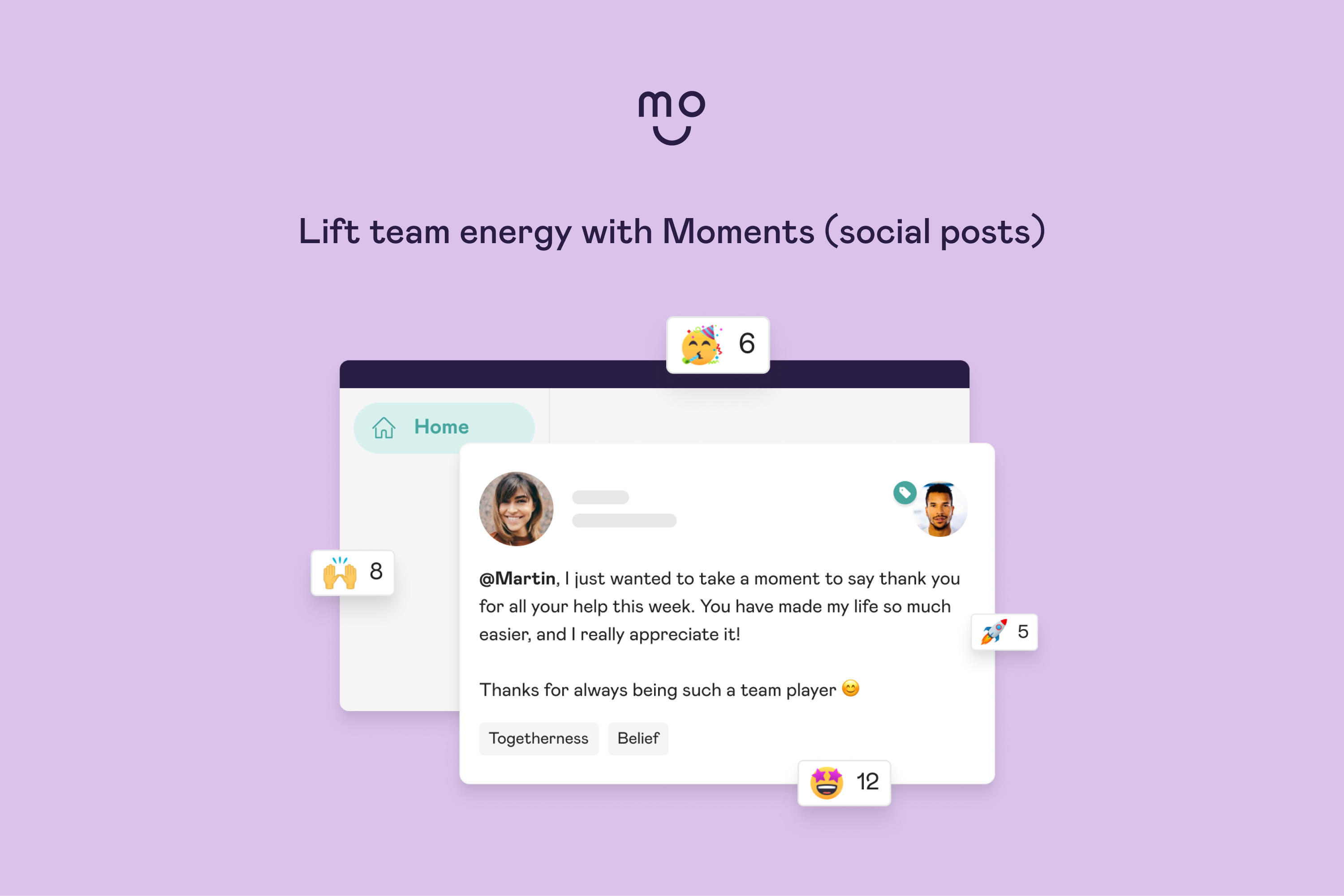 Share appreciation, wins, learnings and insights using Moments