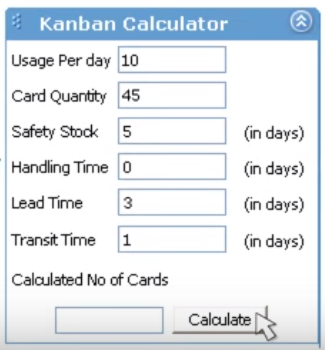 Kanban calculator