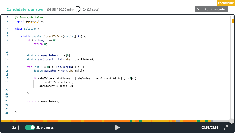 CodinGame for Work Software - CodinGame Assessment Code Playback