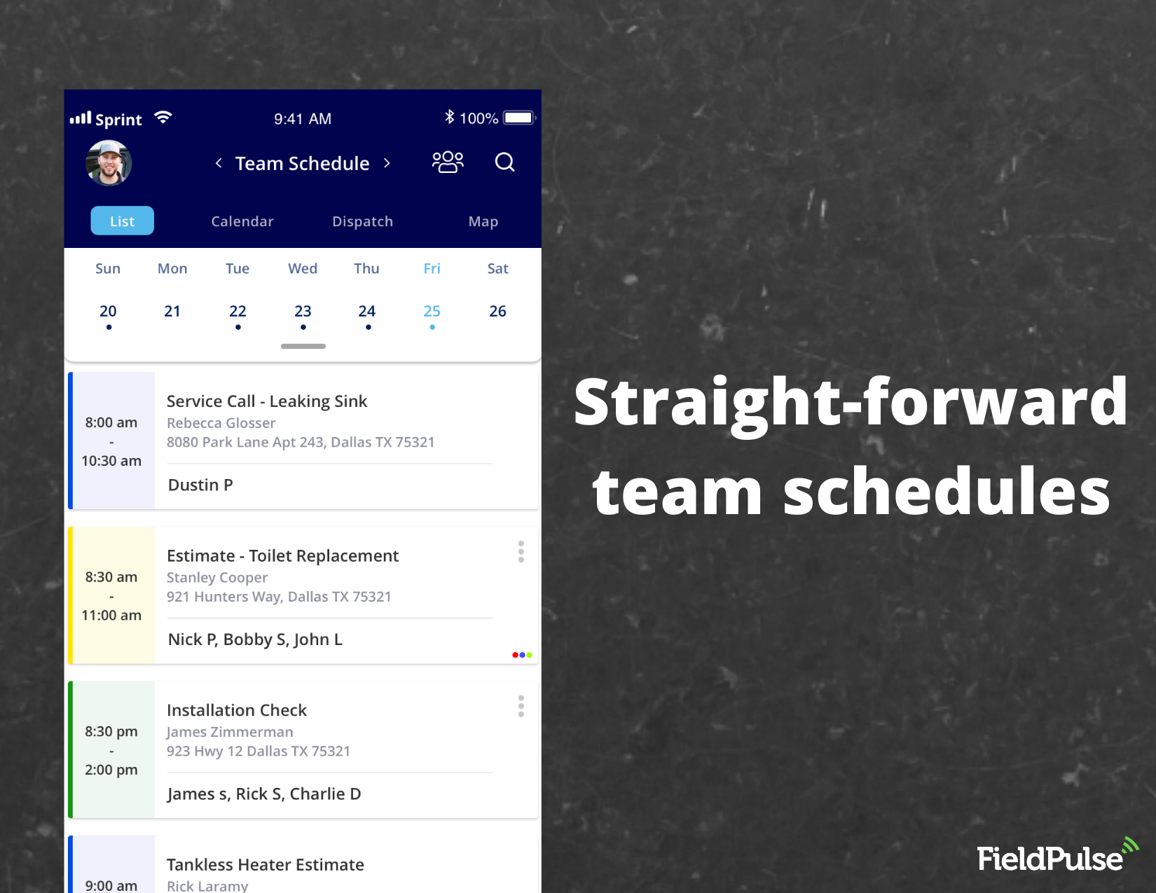 FieldPulse Software - Team schedules