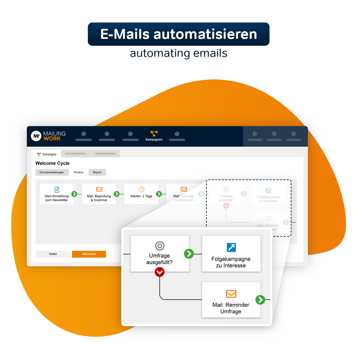 Automating emails
Set up once, benefit permanently

E-Mails automatisieren
Einmal einrichten, dauerhaft profitieren