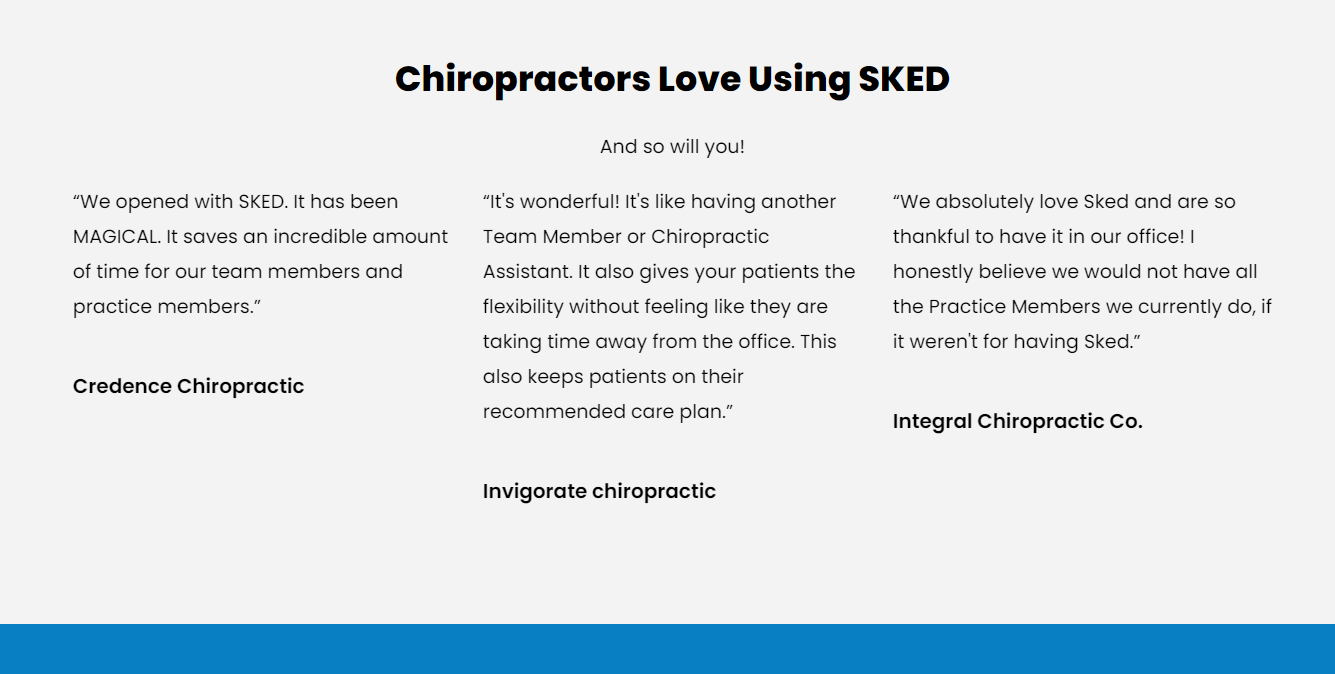 Testimonials from Chiropractors that Love Using SKED