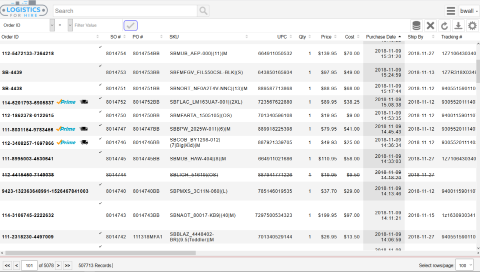 CommerceBlitz OMNI Warehouse screenshot: CommerceBlitz OMNI Warehouse orders