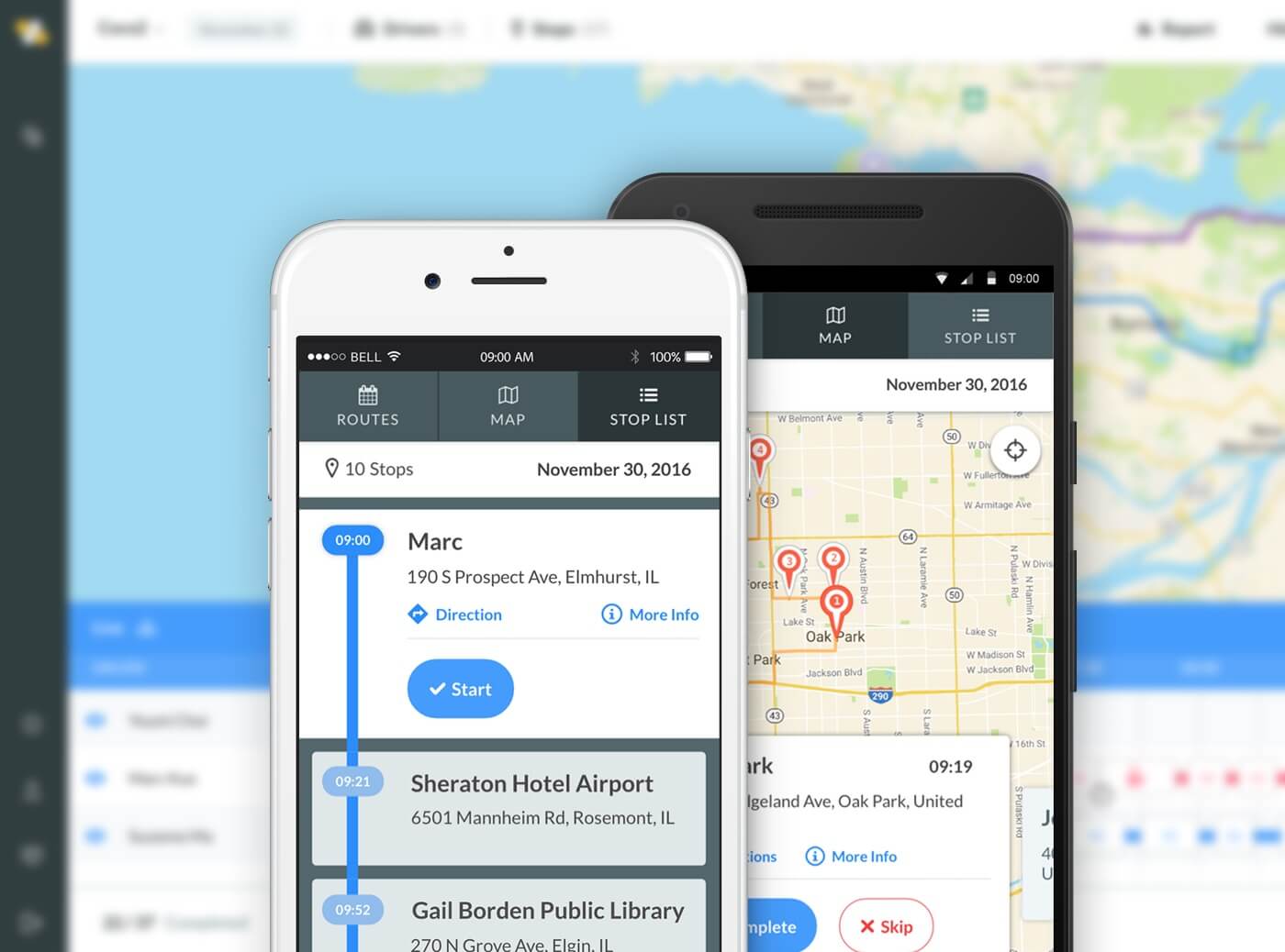 Routific Dispatch to Drivers Mobile App
