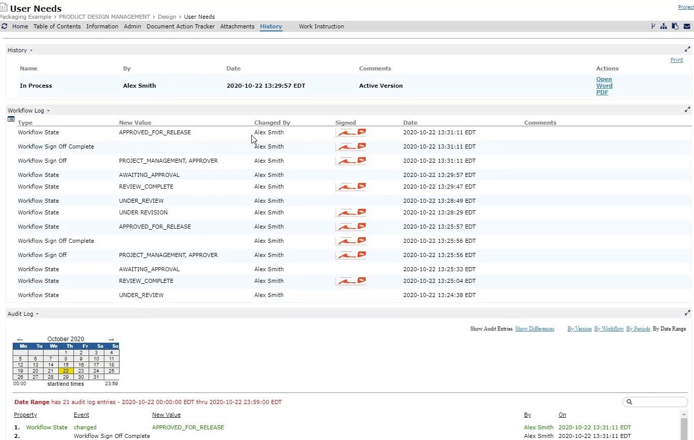 Cognition Cockpit Software - Example of Approvals